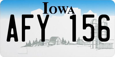 IA license plate AFY156
