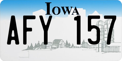 IA license plate AFY157