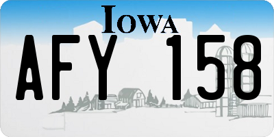 IA license plate AFY158