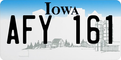 IA license plate AFY161