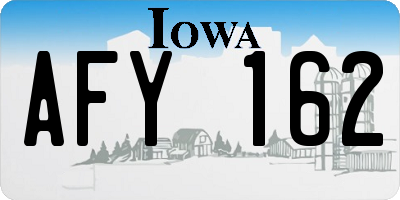IA license plate AFY162