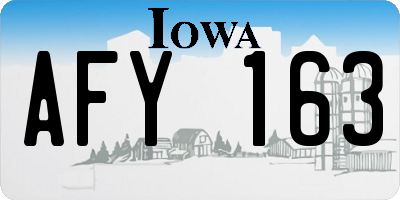 IA license plate AFY163