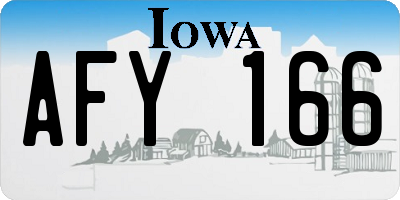 IA license plate AFY166
