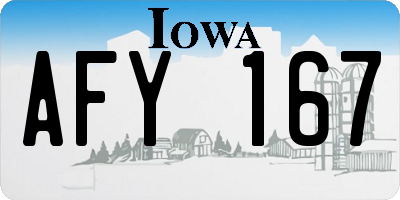 IA license plate AFY167