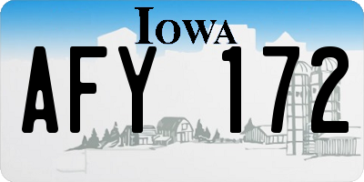 IA license plate AFY172
