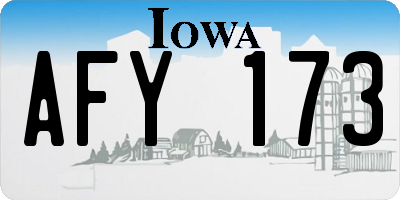 IA license plate AFY173