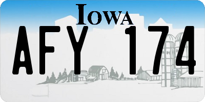 IA license plate AFY174