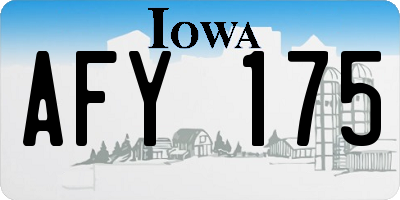 IA license plate AFY175