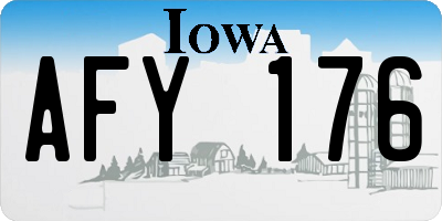 IA license plate AFY176