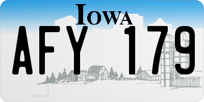 IA license plate AFY179