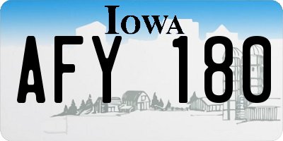 IA license plate AFY180