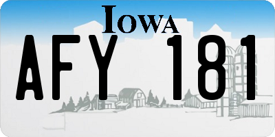 IA license plate AFY181