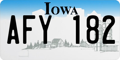 IA license plate AFY182