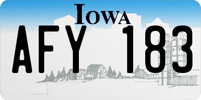 IA license plate AFY183