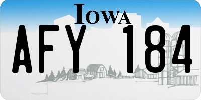 IA license plate AFY184