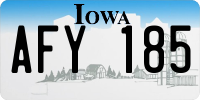 IA license plate AFY185