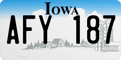 IA license plate AFY187