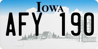 IA license plate AFY190
