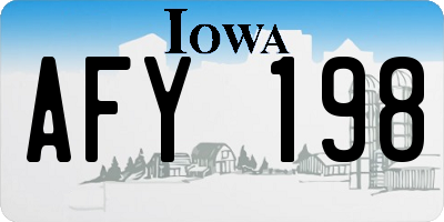 IA license plate AFY198