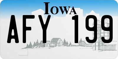 IA license plate AFY199