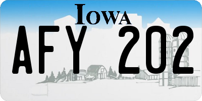 IA license plate AFY202