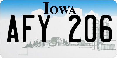 IA license plate AFY206