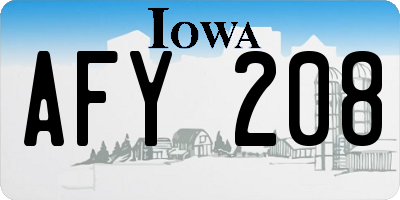 IA license plate AFY208