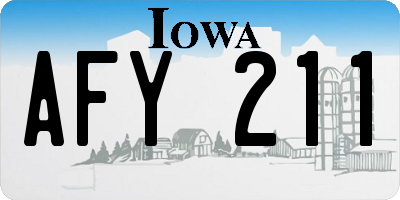 IA license plate AFY211