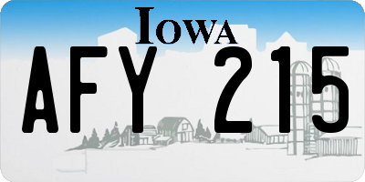 IA license plate AFY215