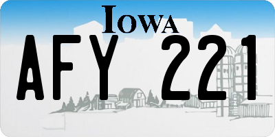 IA license plate AFY221