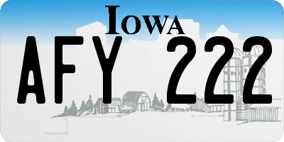IA license plate AFY222