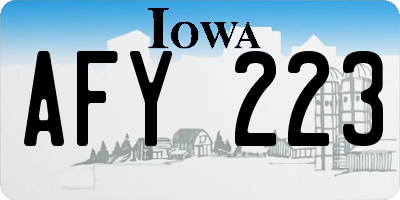 IA license plate AFY223