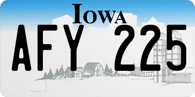 IA license plate AFY225