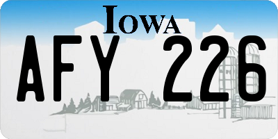 IA license plate AFY226