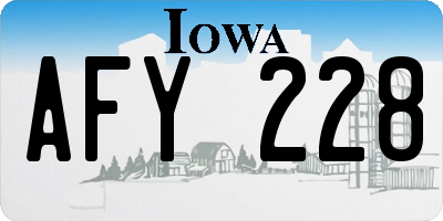 IA license plate AFY228