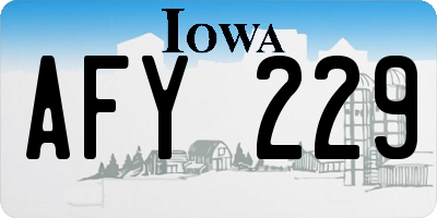 IA license plate AFY229