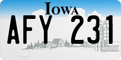 IA license plate AFY231