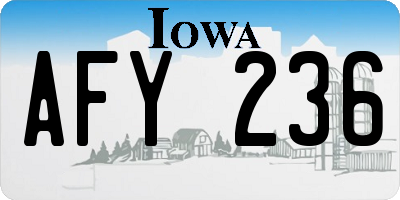 IA license plate AFY236