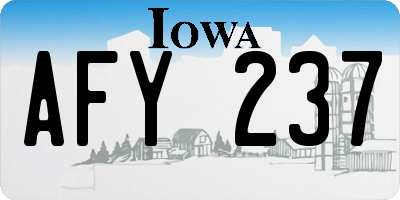 IA license plate AFY237
