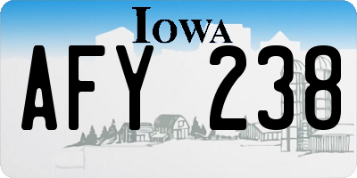 IA license plate AFY238