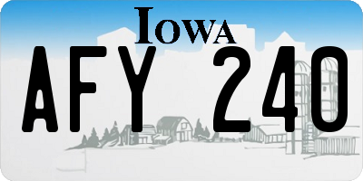 IA license plate AFY240