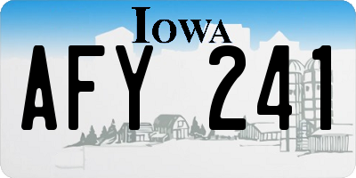 IA license plate AFY241