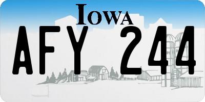 IA license plate AFY244