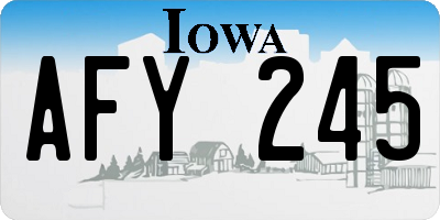IA license plate AFY245