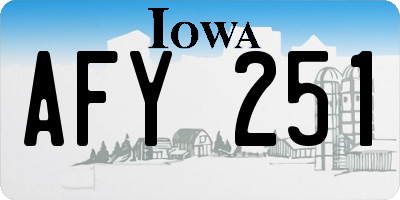 IA license plate AFY251