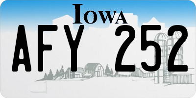 IA license plate AFY252