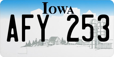 IA license plate AFY253