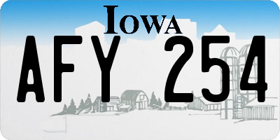 IA license plate AFY254