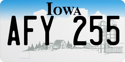 IA license plate AFY255