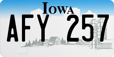 IA license plate AFY257